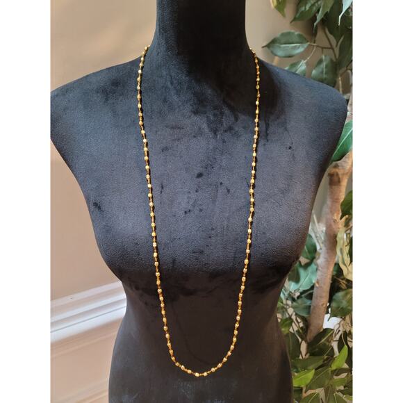 Women's Long Layered Beaded Gold Necklace Elegant Fashion Multi Layer Jewelry - Picture 5 of 5